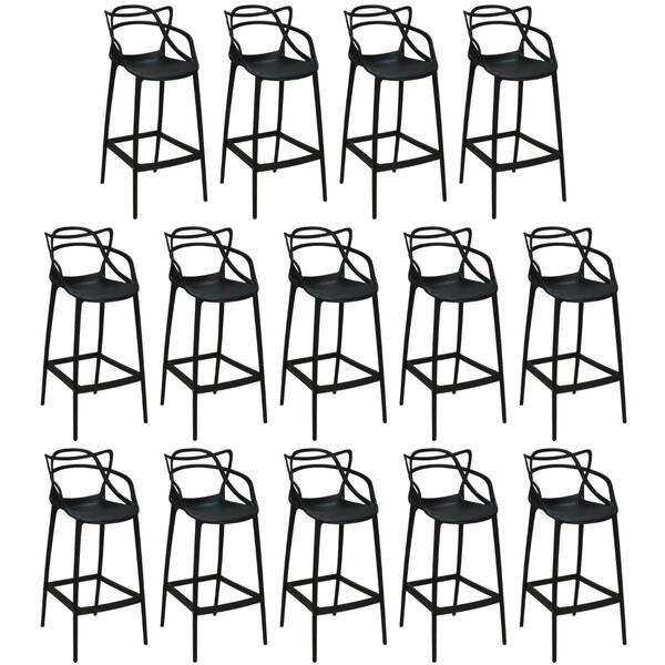 Kit 14 Banquetas Allegra Com Encosto Design Cozinha/bancada -