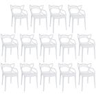 Kit 14 Cadeiras De Jantar Allegra Design Empilhável - Branco