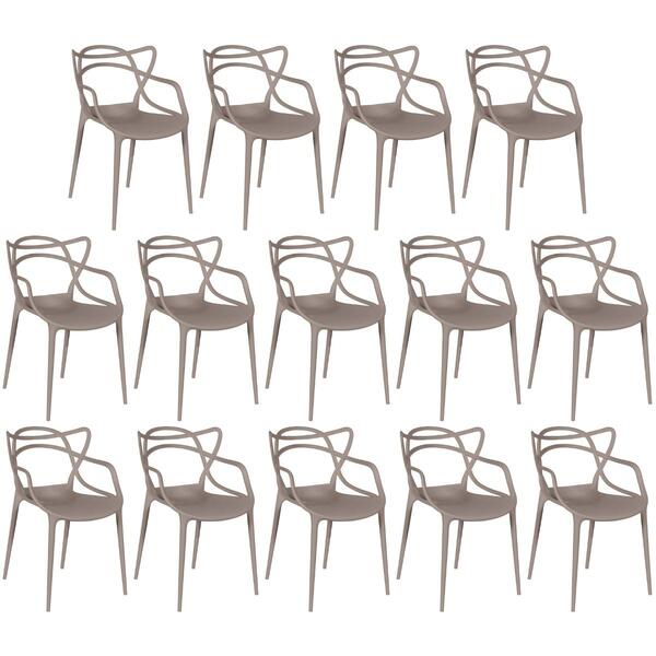 Kit 14 Cadeiras De Jantar Allegra Design Empilhável - Fendi