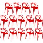 Kit 14 Cadeiras De Jantar Allegra Design Empilhável - Vermelho