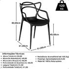 Kit 14 Cadeiras De Jantar Allegra Prática Empilhável - Preto