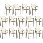 Kit 14 Cadeiras De Jantar Roma Com Braço Para Sala E Cozinha