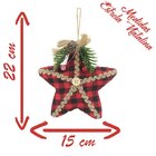 Kit 14 Enfeite Árvore Natal Pendente Natalino Estrela 15cm