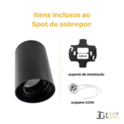 Kit 14 Spot Sobrepor Redondo Direcionável + 14 Lâmpada Mr16 -