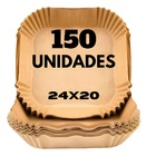 Kit 150 Formas Papel P/ Airfryer Forro Antiaderente Quadrada