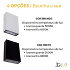 Kit 15 Arandela 2 Fachos Uso Externo Interno Led 4w - Preto -
