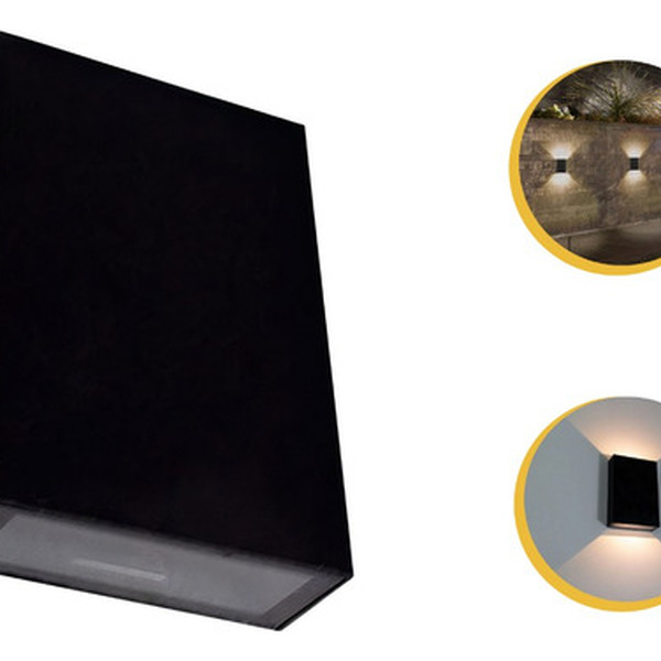 Kit 15 Arandela 2 Fachos Uso Externo Interno Led 4w - Preto -