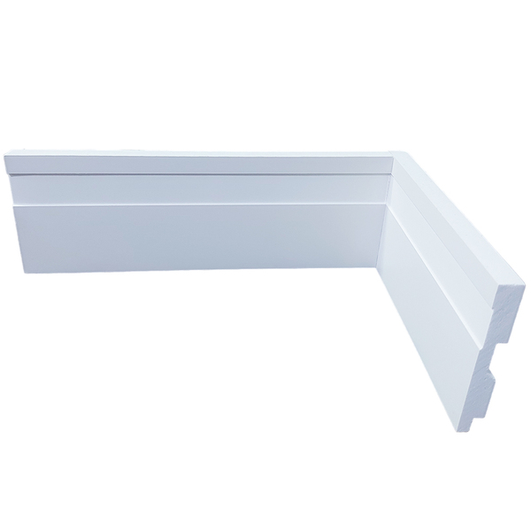 Kit 15 Barras Rodapé Poliestireno 7cm de Altura Frisado Branc