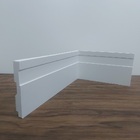 Kit 15 Barras Rodapé Poliestireno 7cm de Altura Frisado Branc