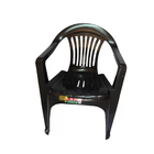 Kit 15 Cadeira Plástica Preta Poltrona Carga Máxima 182kg