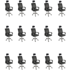 Kit 15 Cadeiras De Escritório Secretaria Oficial Diretor Roma