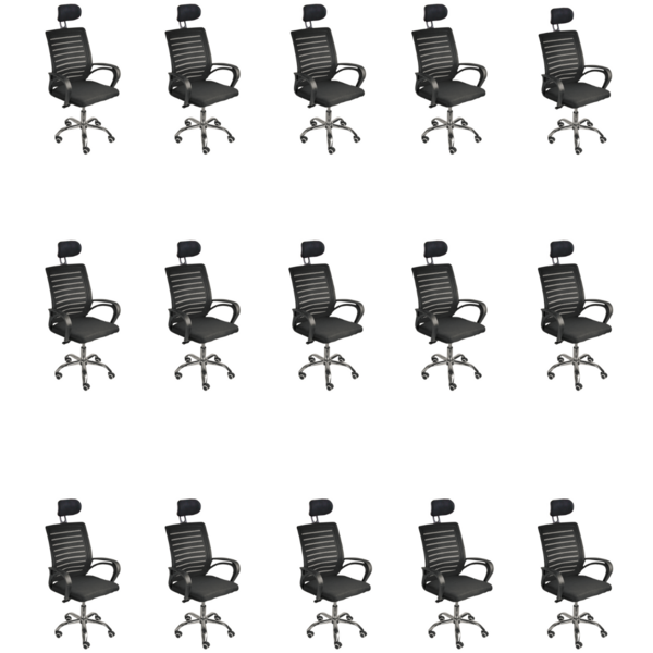 Kit 15 Cadeiras De Escritório Secretaria Oficial Diretor Roma