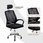 Kit 15 Cadeiras Escritório Diretor Mesh Encosto - Preto