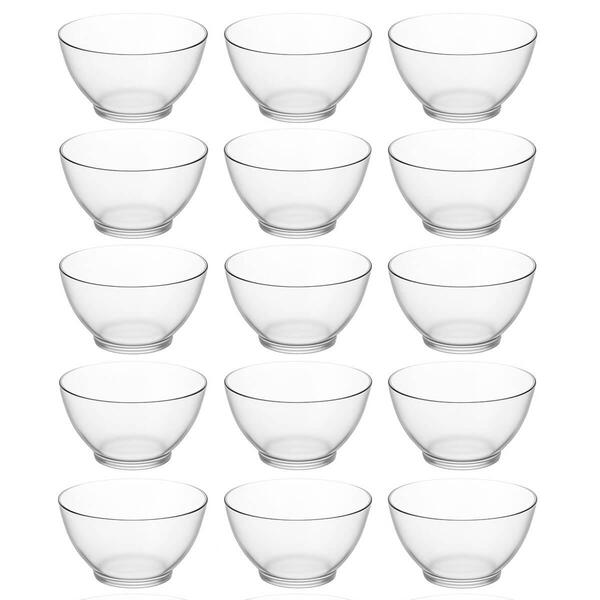 Kit 15 Cumbucas Plásticas 750ml Bowls Coza Incolor Sobremesas
