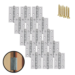 Foto de Kit 15 Dobradiças Zincada Para Porta De Madeira 6,4cm