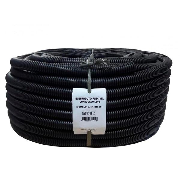 Kit 15 Eletroduto Corrugado Preto 3/4"x50m Leve + 360 Cx.4x2