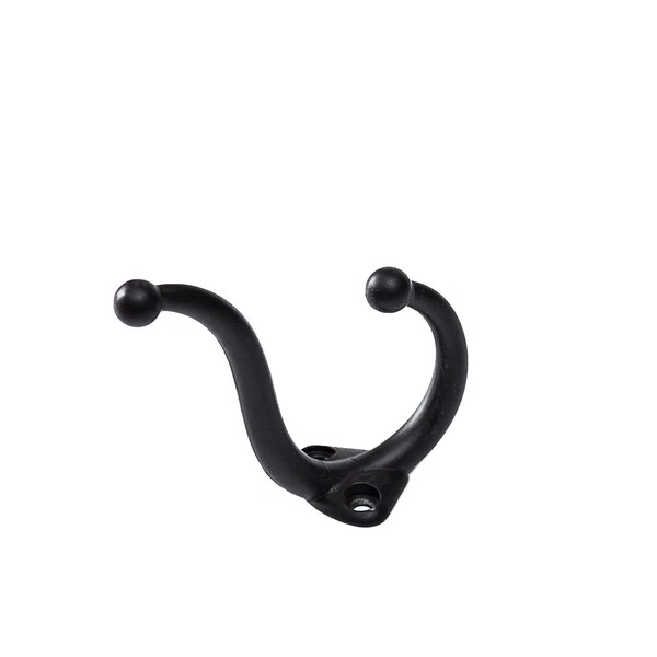 Kit 15 Ganchos Cabides Duplos Para Roupas - Preto Fosco