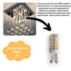 Kit 15 Lâmpadas De Led G9 5w Branco Quente(3000k) P/lustres E