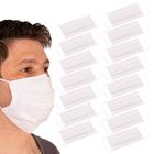 Kit 15 Máscaras Brancas Proteção Tecido 100% Algodão Clip Nas