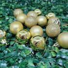 Kit 15 Mini Bolas Natal Dourada Glitter, Fosca, Lisa 3cm - Ma