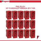 Kit 15 Modulo Tomada 2p+t 10a Vermelho Pial Plus +