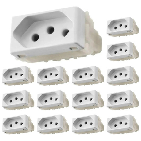 Kit 15 Módulos Tomada 2p+t 20a/250v Liz Branca Tramontina Bra