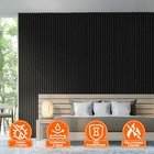 Kit 15 Painel Ripado Prime Madeira Pvc Preto Fosco 2 9mx16cm