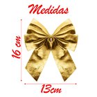 Kit 15 Peças Laço Lacinho Enfeite Árvore Natal Dourado 16cm