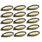 Kit 15 Puxador Concha Paris Antique Brilhante Para Gaveta