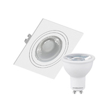 Kit 15 Spot Embutir Quadrado Face Plana Dicroica Mr16 Branco