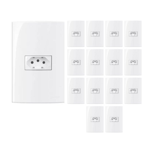 Kit 15 Tomadas 20a 250v Sleek Margirius 4x2 Branca | Leroy Merlin