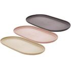 Kit 15 Travessa Oval Bambu Plástico 30x17cm Prato Servir Pet