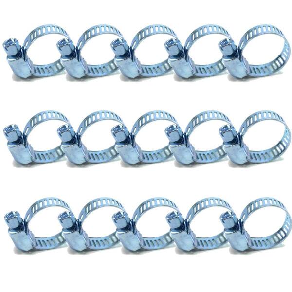 Kit 15 Un Abraçadeira Aço Carbono Zincado 1/2 À 3/4 - 13 À 19