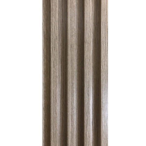 Kit 15 Unidades De Painel Ripado De Madeira Cinza Mogno Pvc P