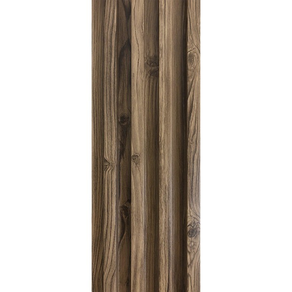 Kit 15 Unidades De Painel Ripado Pvc Prime Teca Envelhecida P