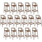 Kit 16 Banquetas Allegra Com Encosto Design Cozinha/bancada -