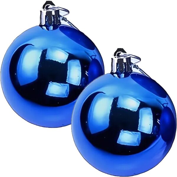 Kit 16 Bolas Azul Lisa Árvore Natal Decoração Natalino 60mm