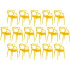 Kit 16 Cadeiras De Jantar Allegra Design Empilhável - Amarelo