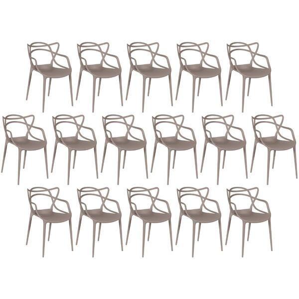 Kit 16 Cadeiras De Jantar Allegra Design Empilhável - Fendi