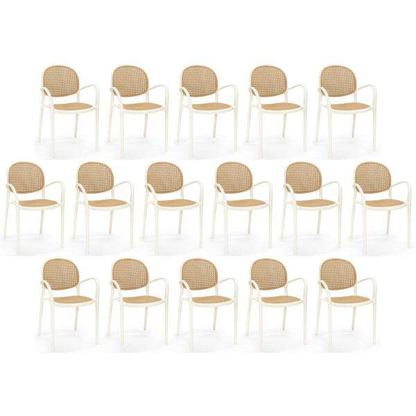 Kit 16 Cadeiras De Jantar Roma Com Braço Para Sala E Cozinha