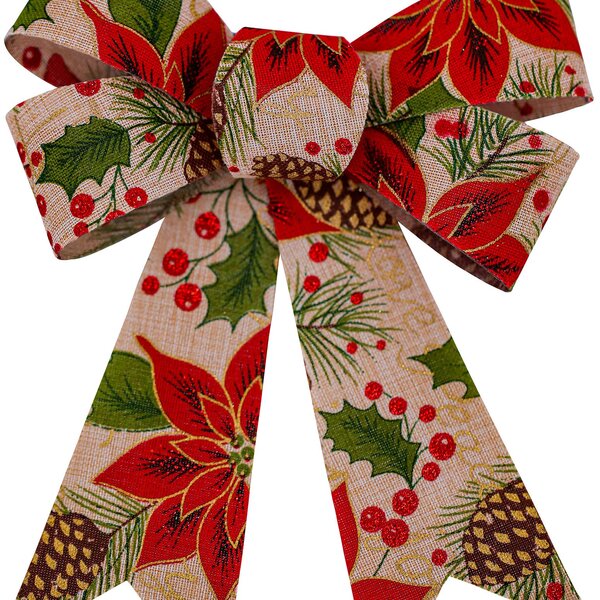 Kit 16 Enfeite Árvore Natal Laço Lacinho Vermelho 17cm