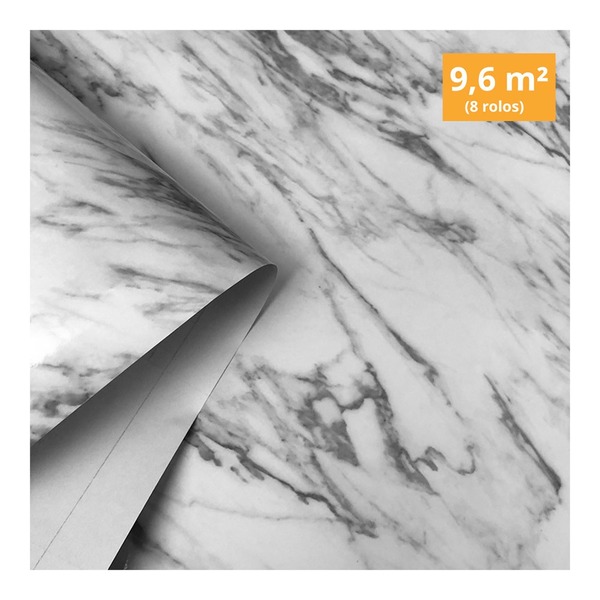 Kit 16 Metros De Papel De Parede Adesivo Lavavel Mármore Carr