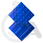 Kit 16 Pçs Piso Tátil Alerta Pvc 25x25 Argamassado Azul
