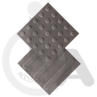 Kit 16 Pçs Piso Tátil Alerta Pvc 25x25 Argamassado Cinza