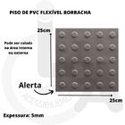 Kit 16 Pçs Piso Tátil Pvc 25x25 Alerta Cinza