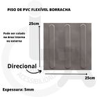 Kit 16 Pçs Piso Tátil Pvc 25x25 Direcional Cinza