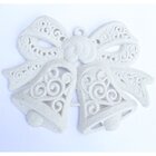 Kit 16 Pendentes Sinos Natalino Branco Enfeite Árvore Natal