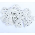 Kit 16 Pendentes Sinos Natalino Branco Enfeite Árvore Natal