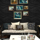 Kit 16 Placas 3d Pvc Preto Decoração Revestimento Premium De