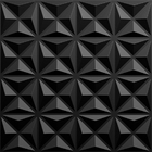 Kit 16 Placas 3d Pvc Preto Decoração Revestimento Premium De